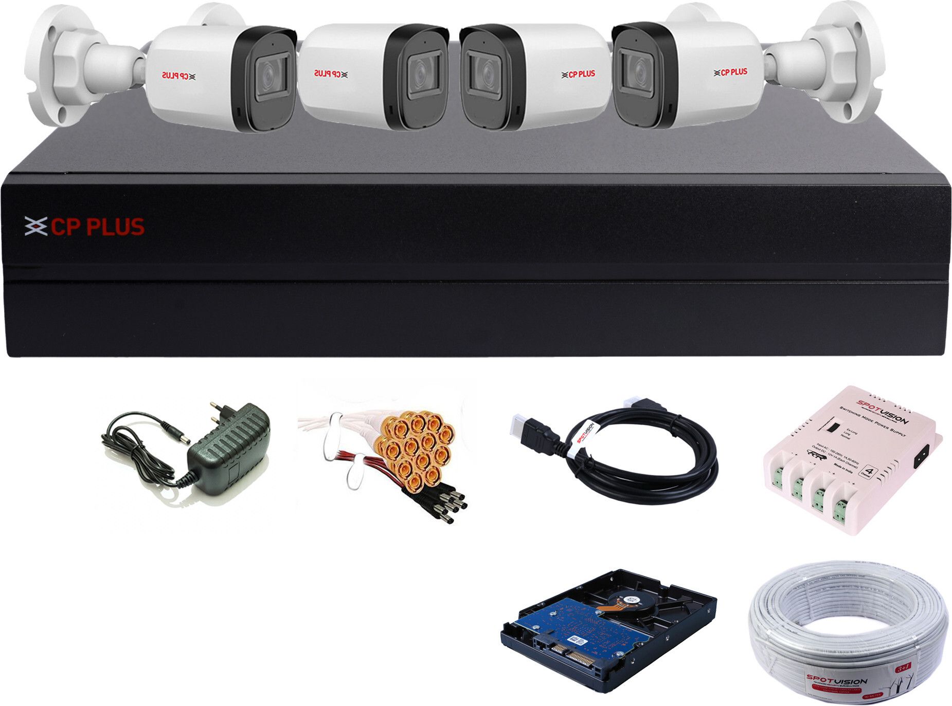 CP PLUS 4 Channel HD DVR 1080P,Higher Resolution 2.4MP FULL HD IP67 Outdoor Camera,C06 Security Camera-picture-38