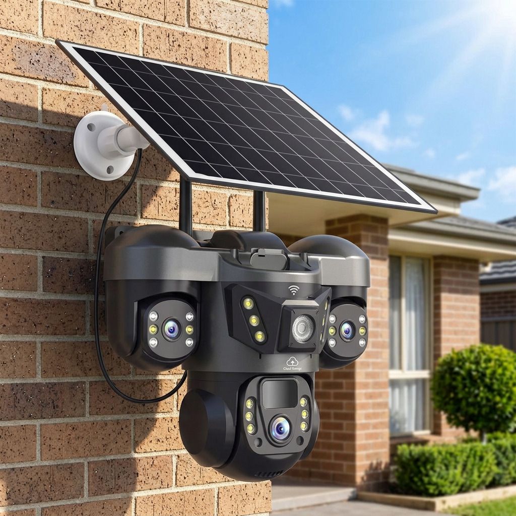 Divine creation 4G Solar Triple Lens 5MP Outdoor CCTV Camera | 3-Screen View C281 Security Camera-picture-37