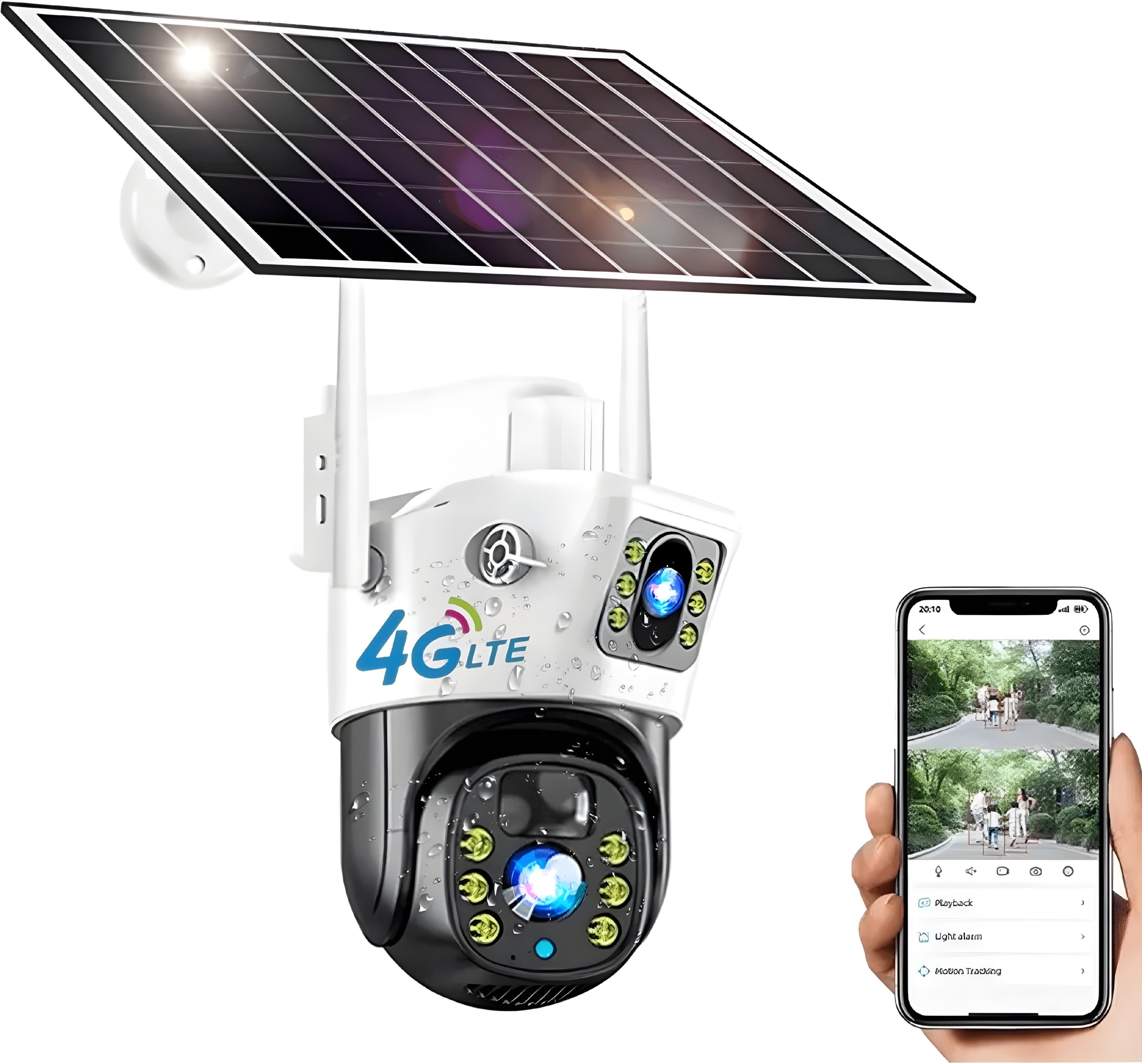SROPX Solar 4G Camera Smart Motion Detection AI Tracking with Siren Alert CCTV Security Camera-picture-22