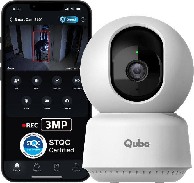 Qubo Smart Cam 360° 3MP [2026] by | STQC Certified | AI Person Detection | Security Camera-picture-10