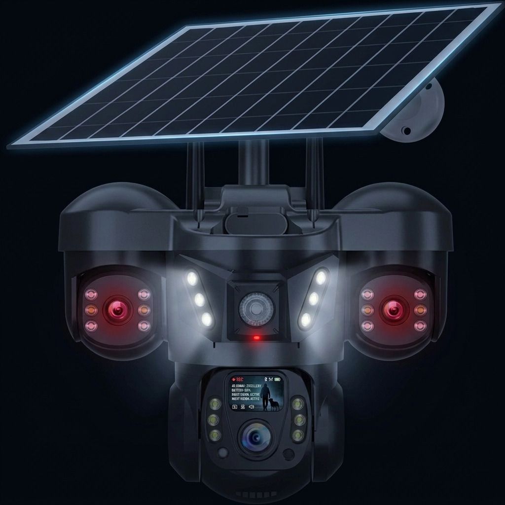 Divine creation 4G Solar Triple Lens 5MP Outdoor CCTV Camera | 3-Screen View C12 Security Camera-picture-34