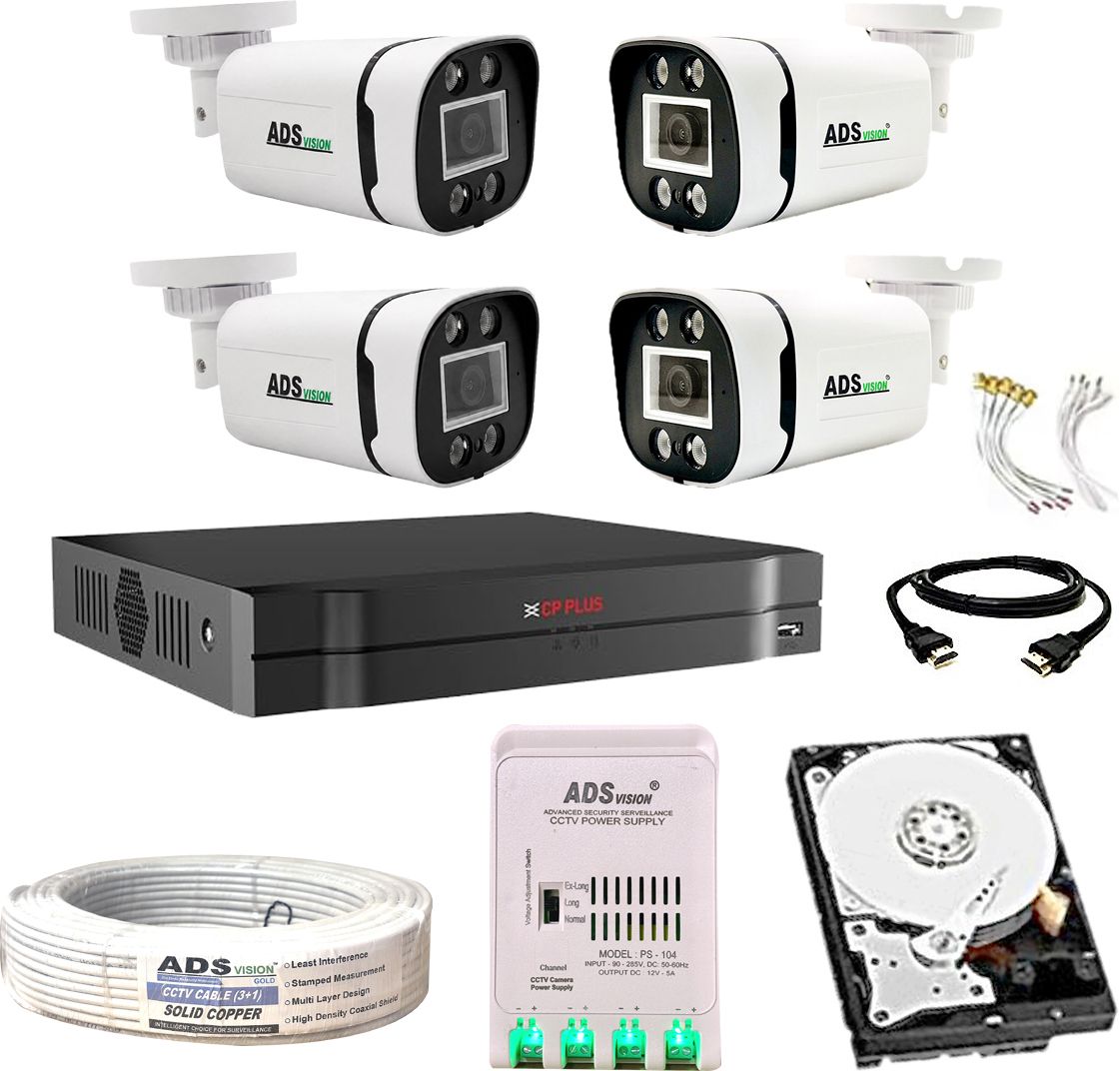 CP PLUS 4CH. Hybrid DVR, 4BULLET CAMERA COLOUR VIEW NIGHT VISION COMBO SET 500GB HDD Security Camera-picture-45