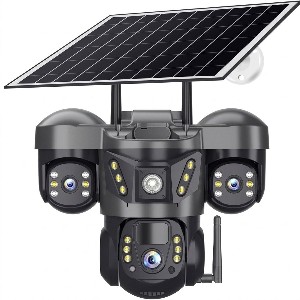 Divine creation 4G Solar Triple Lens 5MP Outdoor CCTV Camera | 3-Screen View C177 Security Camera-picture-13