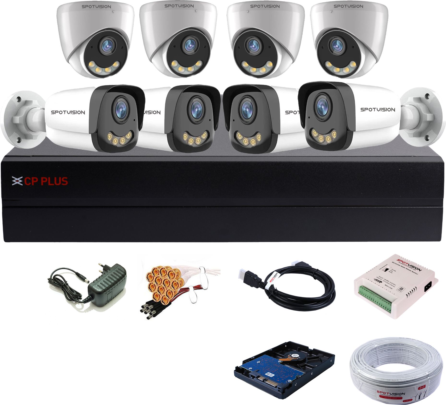 CP PLUS 8 Channel HD DVR,Spotvision 2.4MP full color night vision built-in audio Security Camera-picture-15