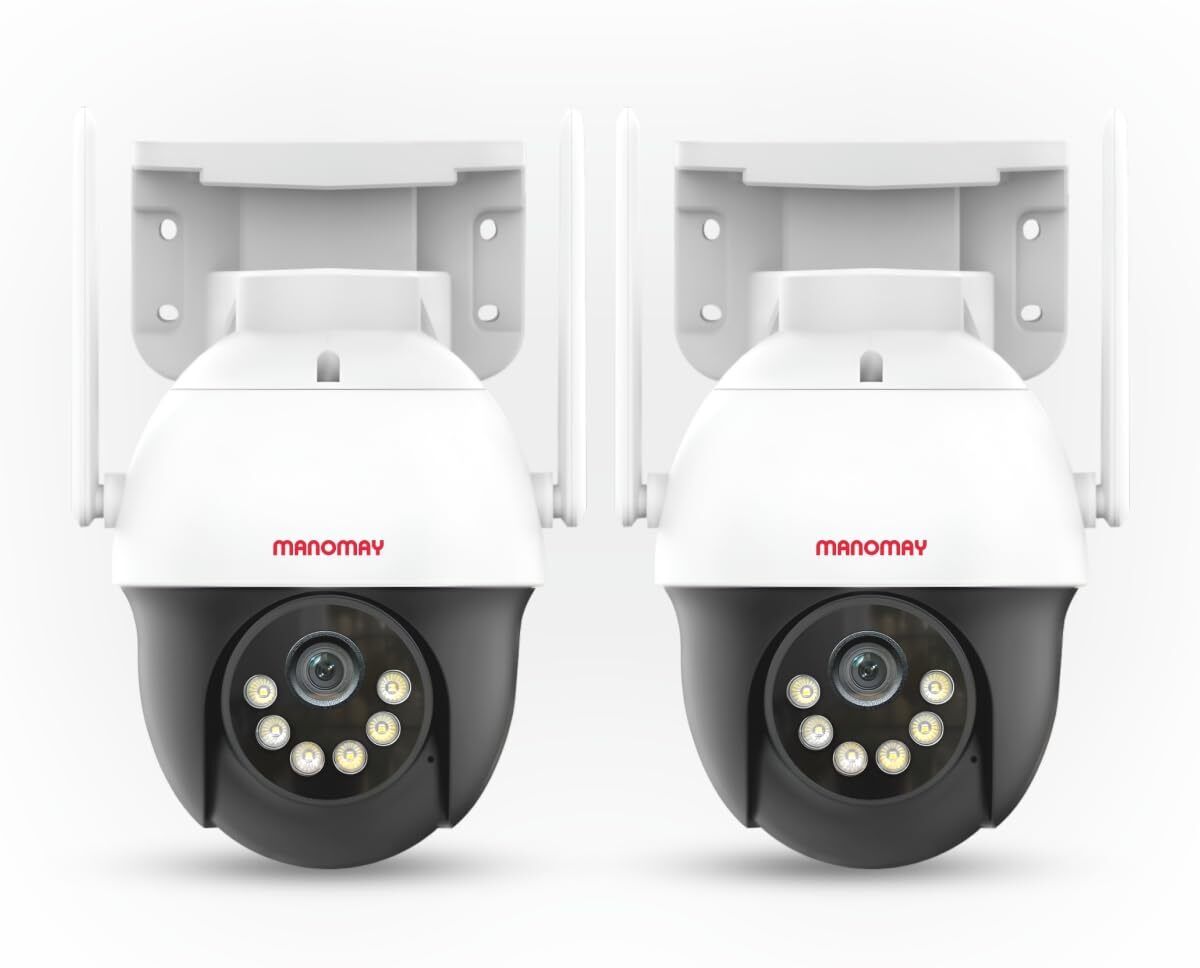 Manomay Pack of 2 BIS STQC Certified 3MP 4G PTZ AI Auto Tracking Night Vision Security Camera-picture-13