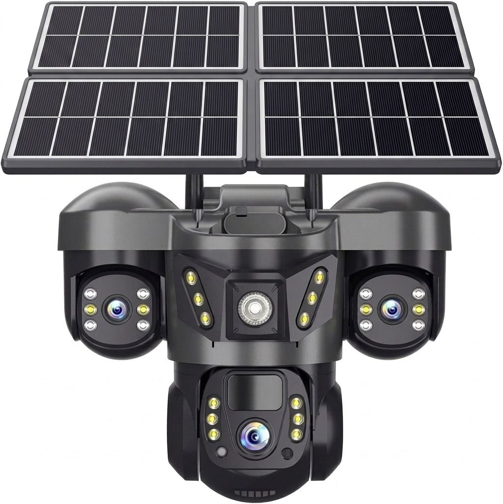 Divine creation 4G Solar Triple Lens 5MP Outdoor CCTV Camera | 3-Screen View C96 Security Camera-picture-18