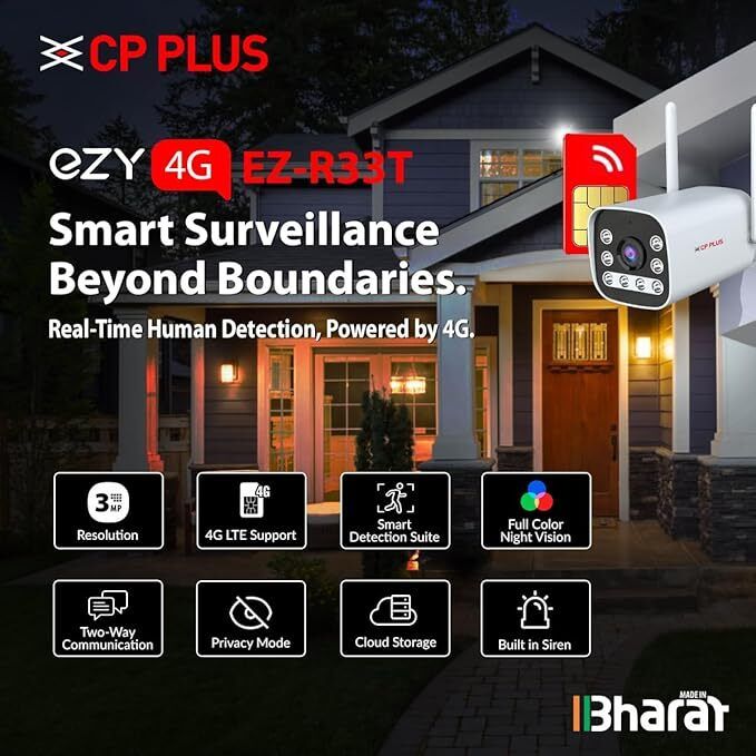 CP PLUS R33T 4G SIM 3 MP NETWORK CAMERA WITH 2 WAY AUDIO COLOR NIGHTVISION Security Camera-picture-26