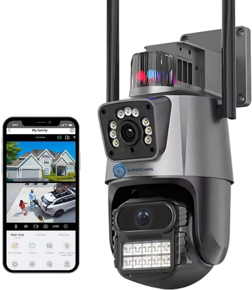 Supercams Twinview 5+5MP FHD WiFi Outdoor CCTV Camera | Dual Lens Dual Screen Security Camera-image-30