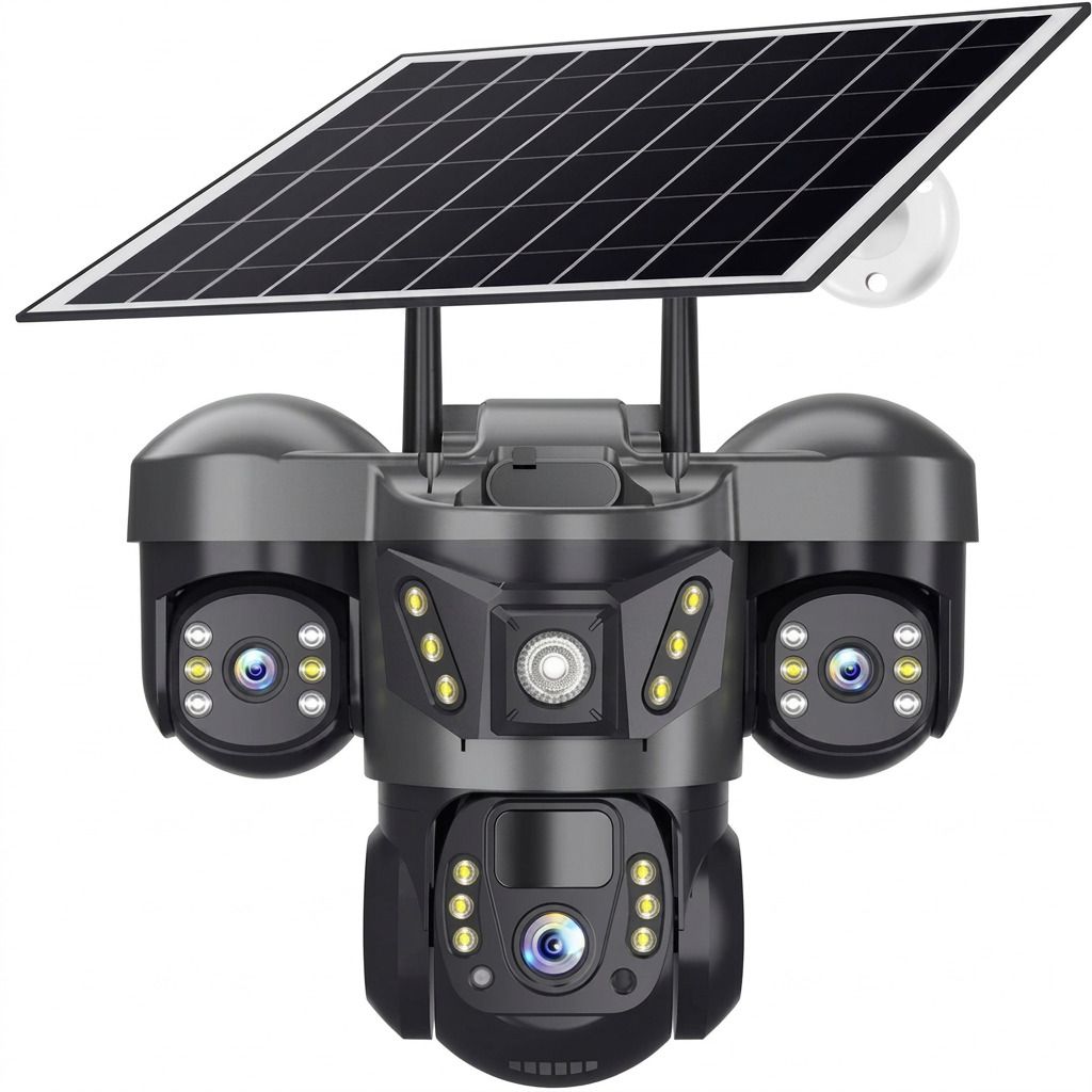 Divine creation 4G Solar Triple Lens 5MP Outdoor CCTV Camera | 3-Screen View C108 Security Camera-picture-15