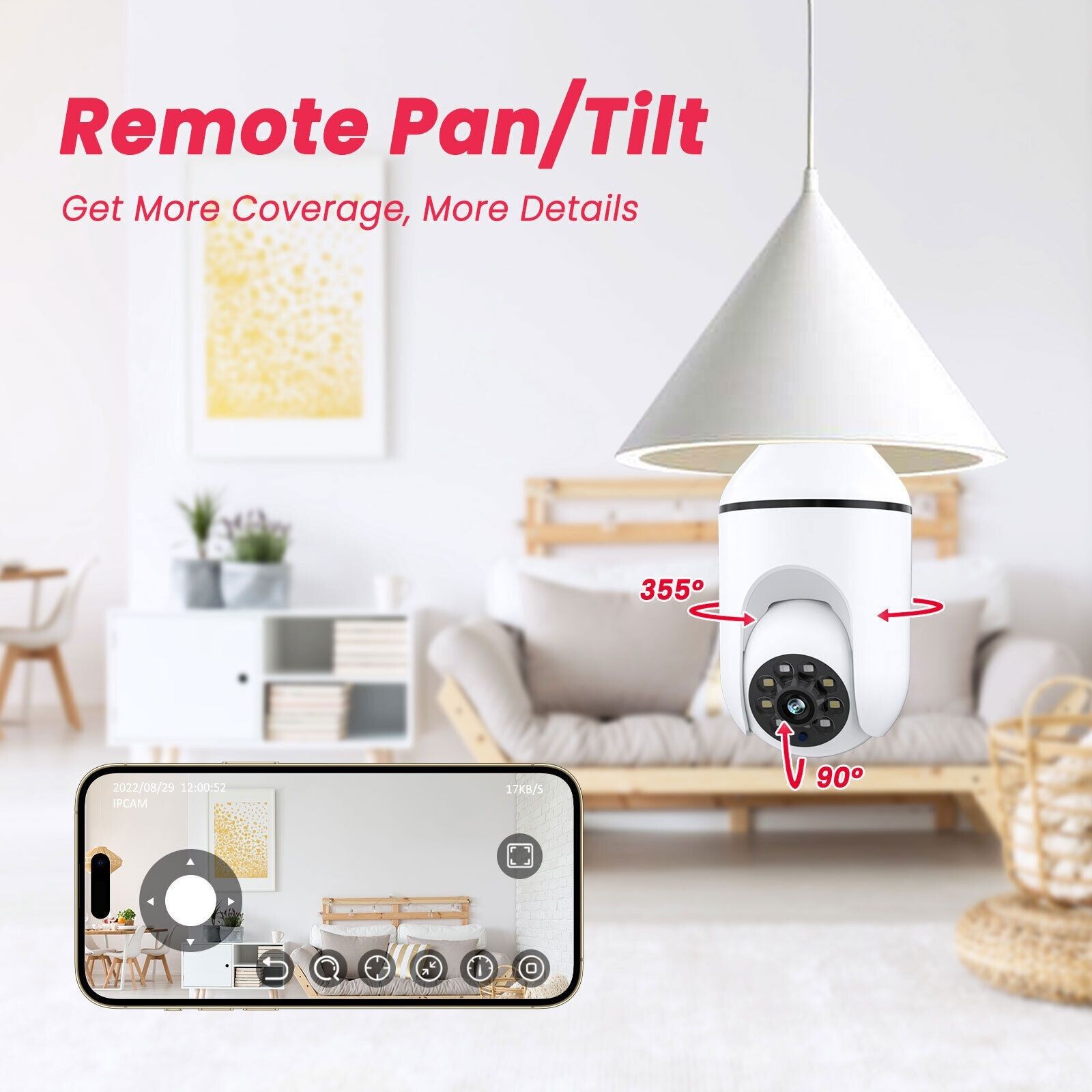 AVOIHS 1080P Wireless 2.4GHz WiFi Bulb 360° Security IP CCTV Hidden Camera Night Vision Security Camera-image-23