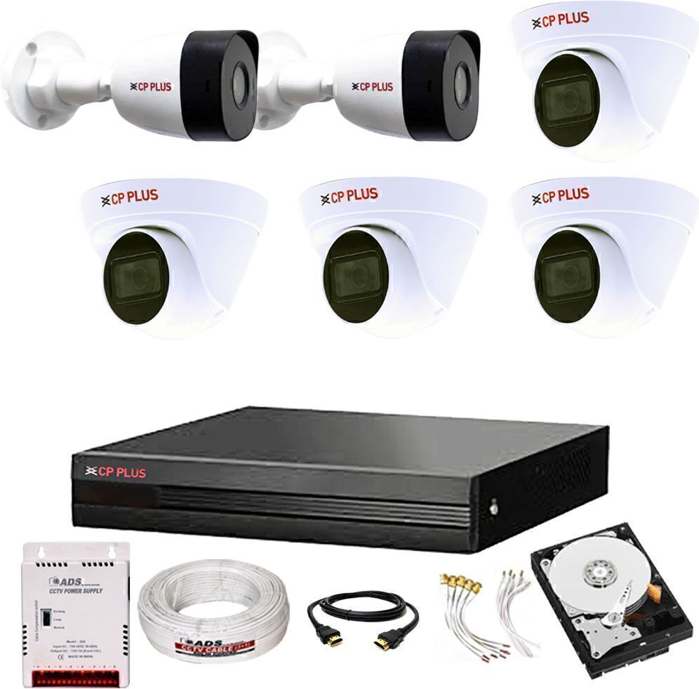 CP PLUS 8CH'HIBRID"DVR 1080 4DOME & 2BULLET CAMERA WITH 500GB HARD DRIVE CCTV COMBO KIT Security Camera-image-4