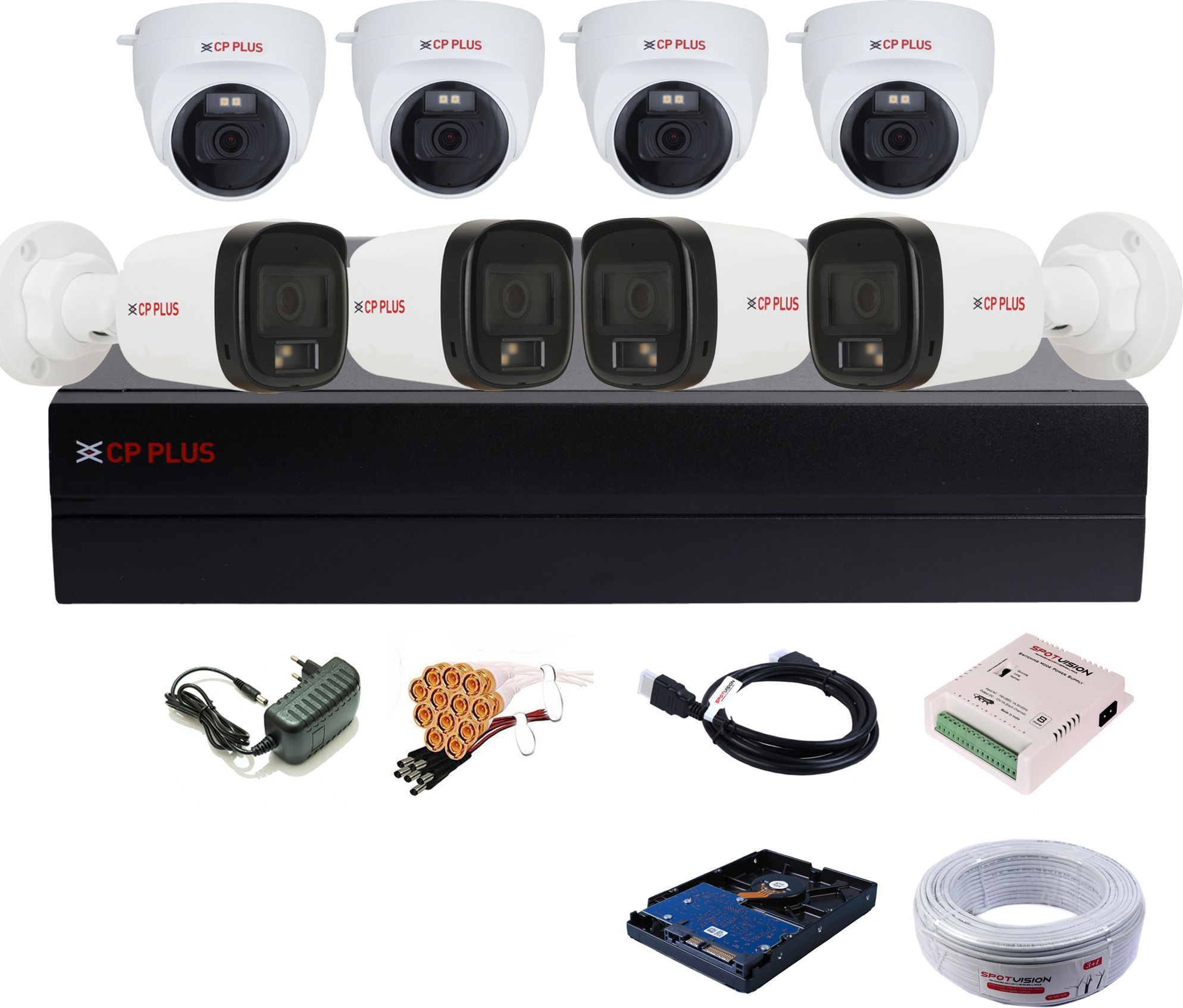 CP PLUS 8 Channel HD DVR 1080P,Color Nightvision Audio 2.4MP Outdoor & Indoor Cameras,13 Security Camera-picture-26