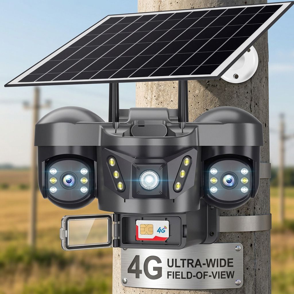 Divine creation 4G Solar Triple Lens 5MP Outdoor CCTV Camera | 3-Screen View C72 Security Camera-picture-13