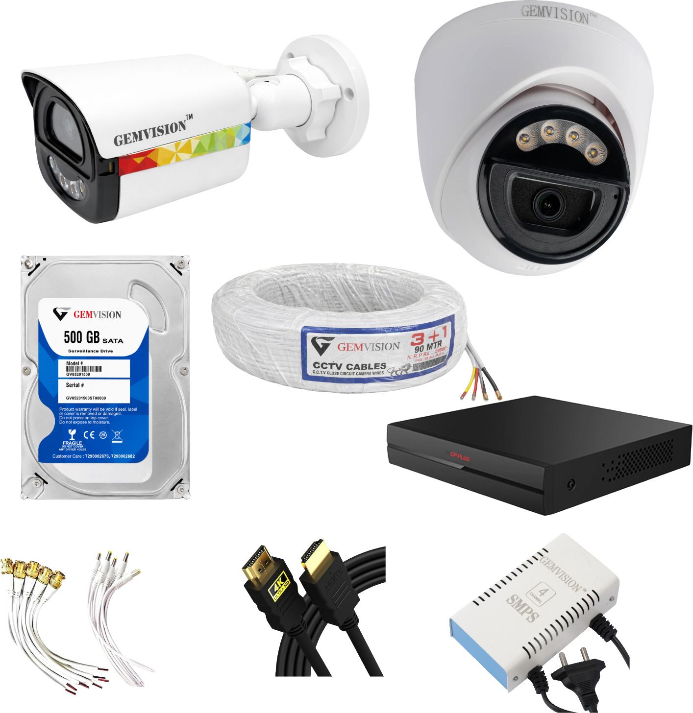 CP PLUS 3MP Color Night Vision CCTV Camera Set 1 indoor 1 outdoor Camera 500GB HDD Security Camera-picture-15