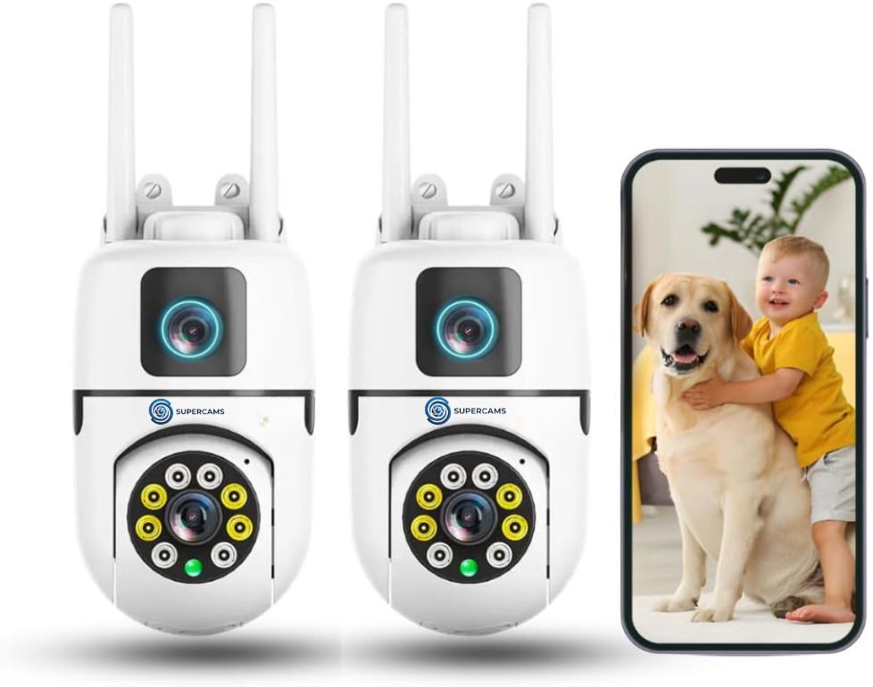 Supercams Pack of 2 Dual Lens Mini Fox | 5+5 MP WiFi CCTV Security Camera-image-38