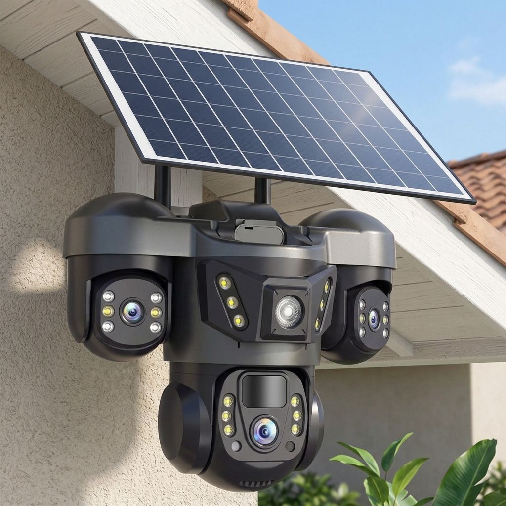 Divine creation 4G Solar Triple Lens 5MP Outdoor CCTV Camera | 3-Screen View C255 Security Camera-picture-18