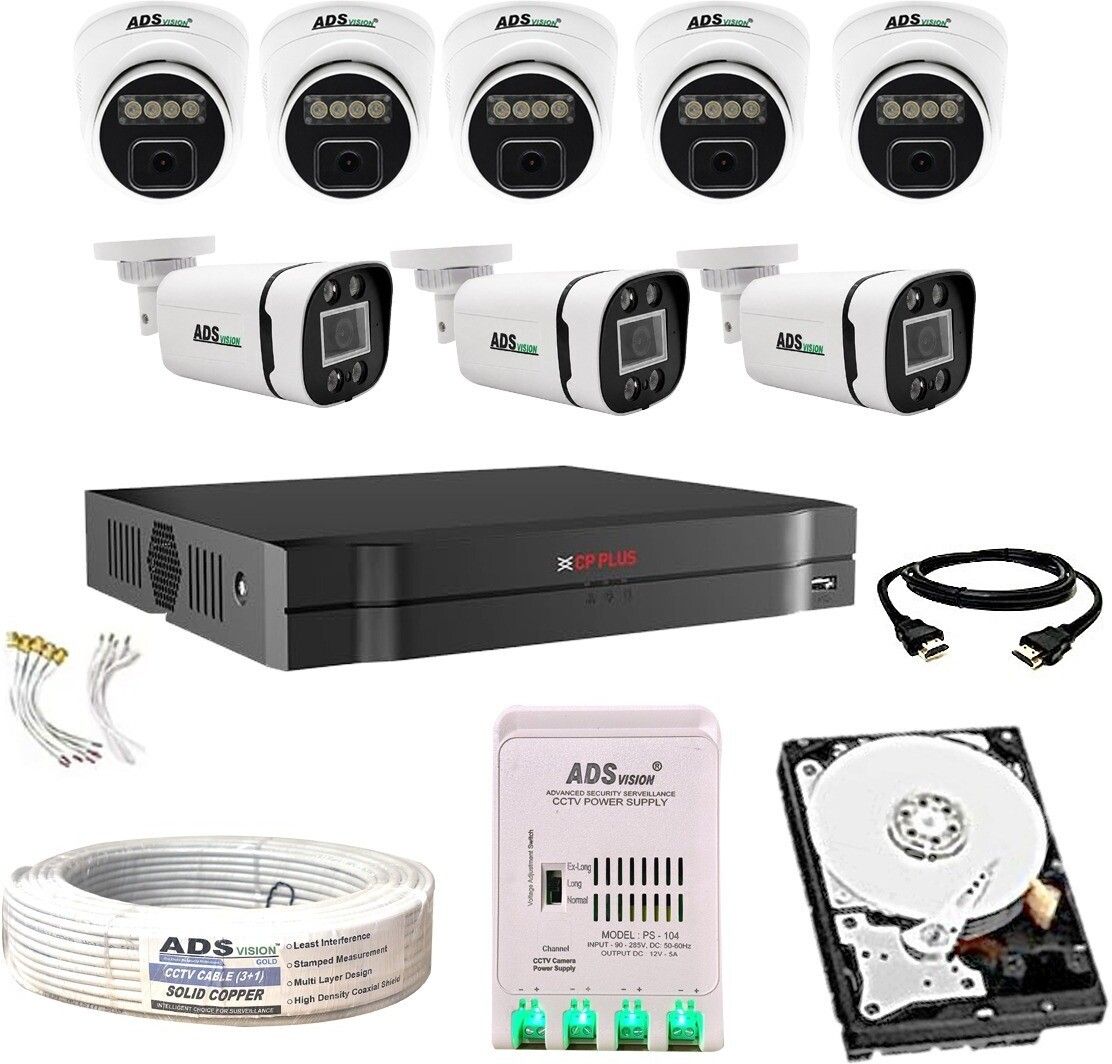 CP PLUS 8CH. Hybrid DVR, 3 Bullet 5Dome CAMERA COLOUR VIEW NIGHT VISION WITH AUDIO COMBO Security Camera-picture-26