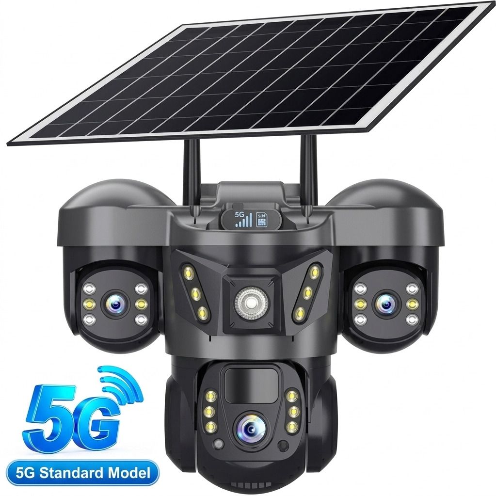 Divine creation 4G Solar Triple Lens 5MP Outdoor CCTV Camera | 3-Screen View C42 Security Camera-picture-35