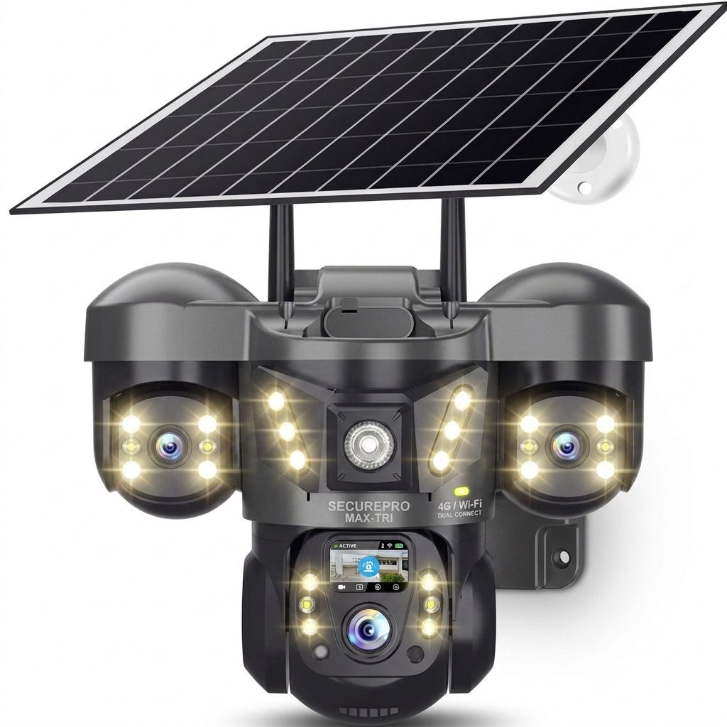 Divine creation 4G Solar Triple Lens 5MP Outdoor CCTV Camera | 3-Screen View C168 Security Camera-picture-16