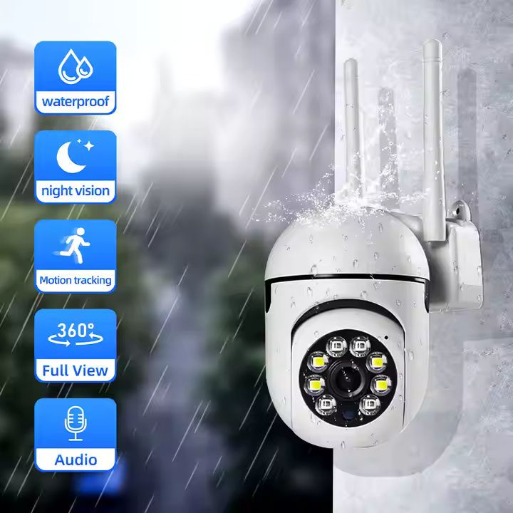 Bzrqx CCTV Wireless Camera 1080p HD WiFi Night Vision 360°Live View Alarm TwoWay Audio Security Camera