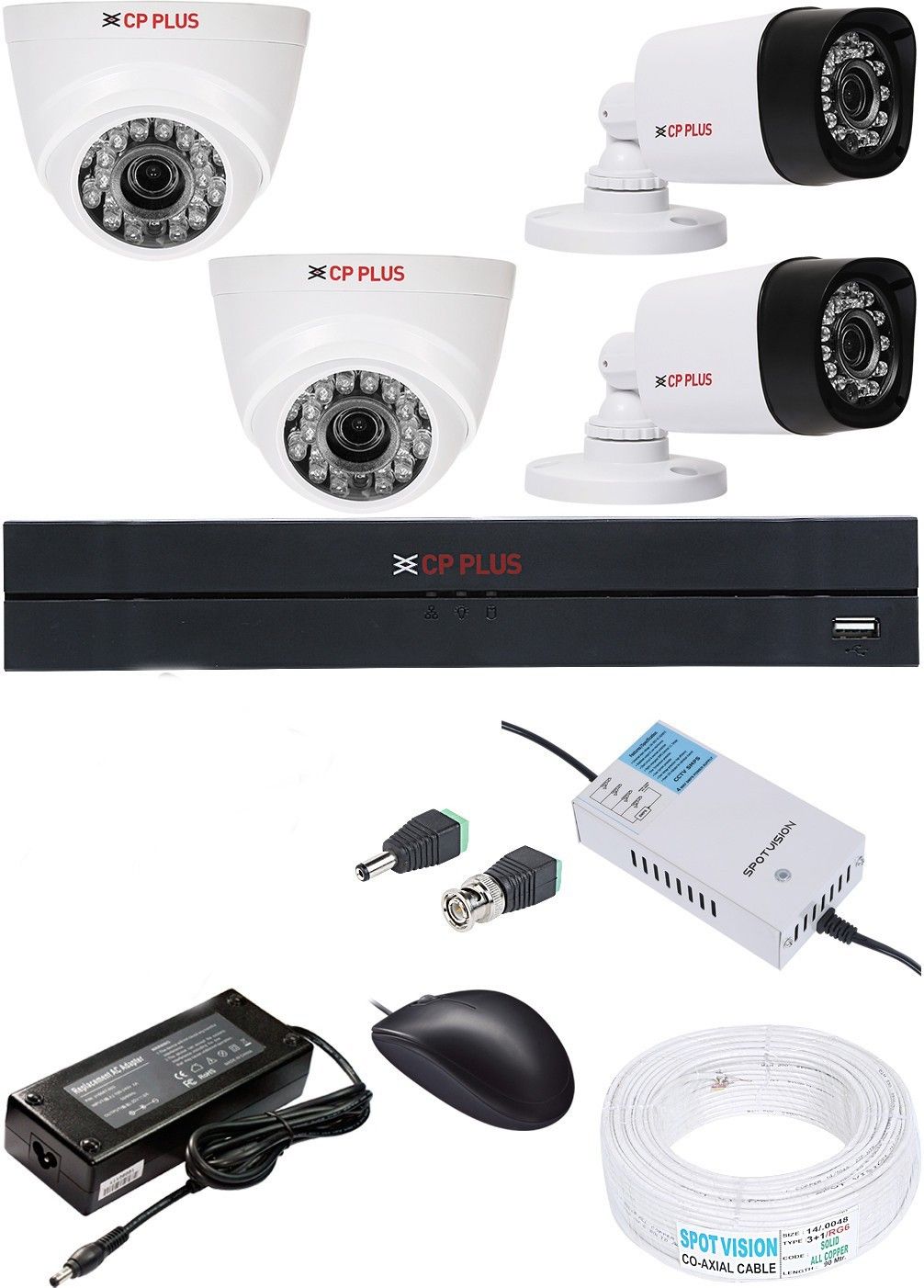 CP PLUS 4 Channal HD DVR 1080p 1Pcs,Bullet Camera 2.4MP 2Pcs,Dome Camera 2.4MP 2Pcs Security Camera-image-28