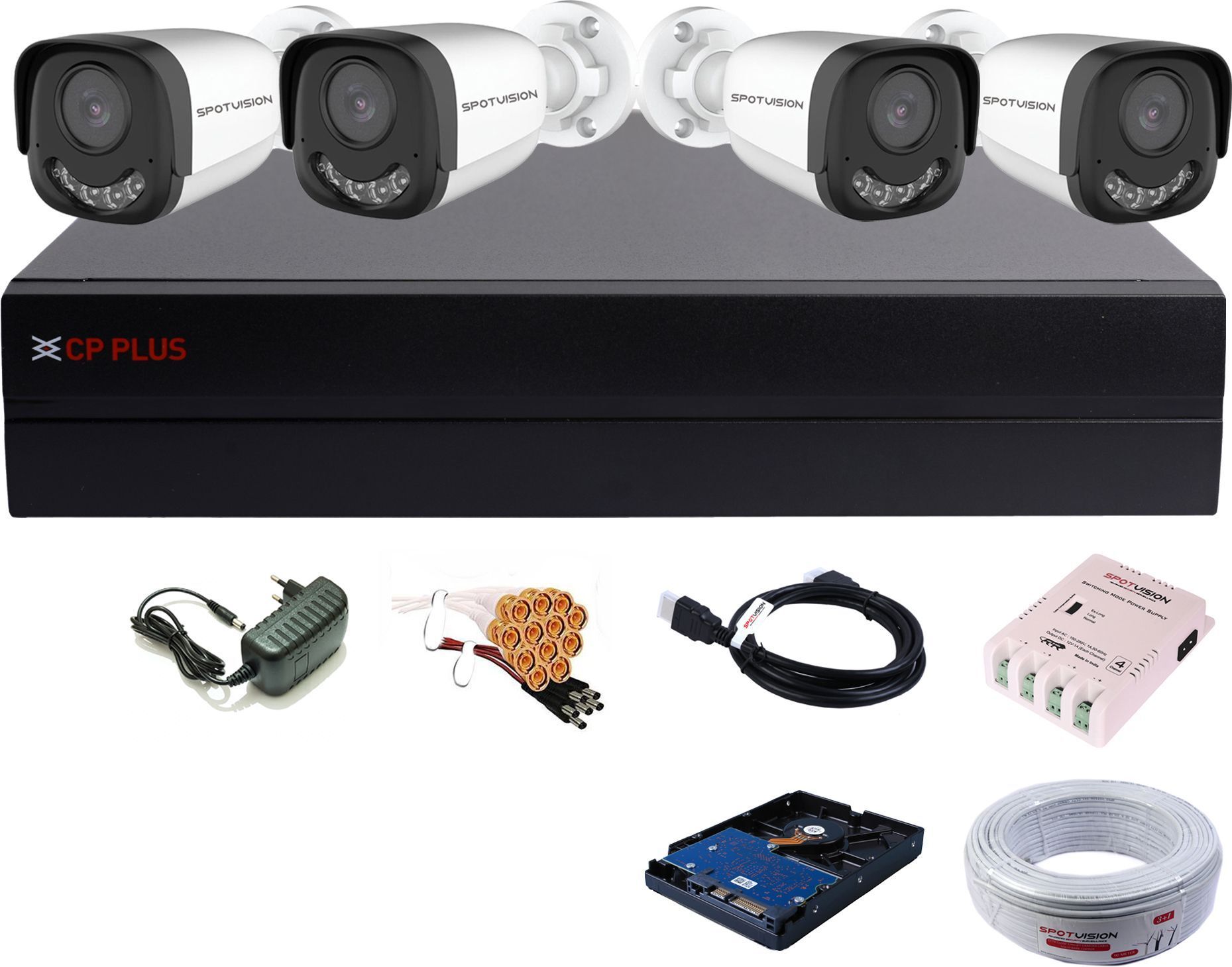 CP PLUS 4 Channel HD DVR 1080p,2.4MP HD Spotvision Colorfull View In Nightvision Outdoor Security Camera-picture-14