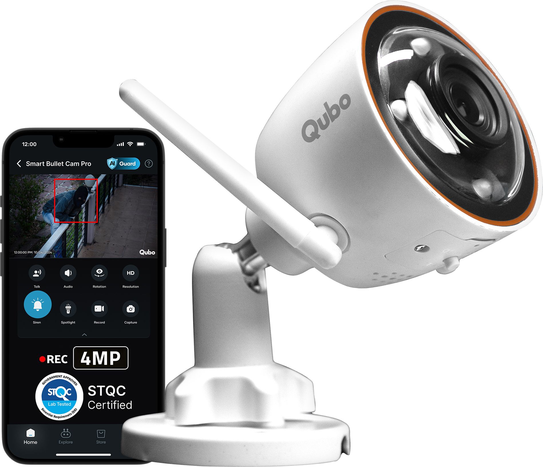 Qubo Smart Bullet Cam Pro (4MP) Security Camera-image-6