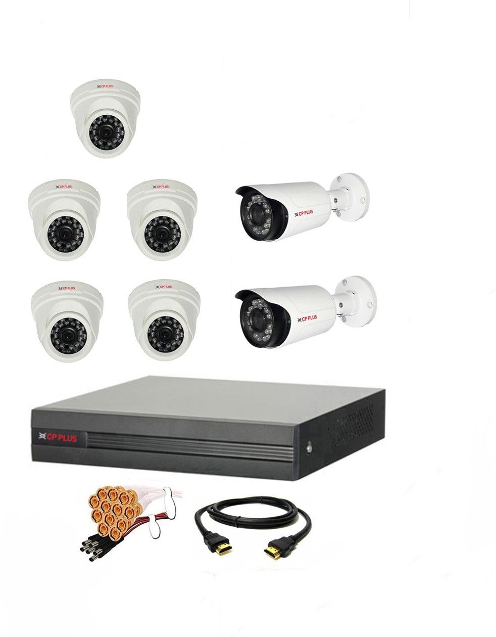 CP PLUS 8 Channal HD DVR 1080p 1Pcs,Outdoor Camera 2.4MP 2Pcs,Indoor Camera 2.4MP 5Pcs Security Camera-picture-25