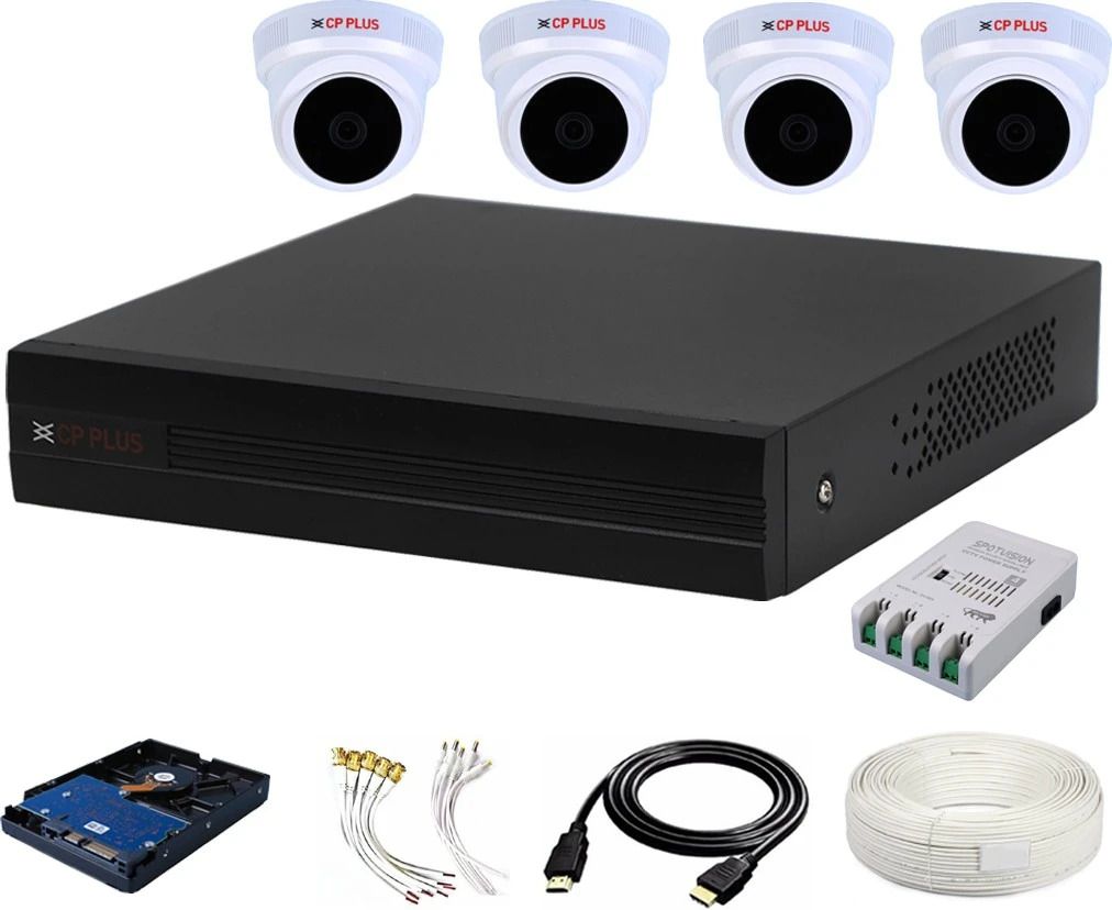 CP PLUS 4 Channal HD DVR 1080p 1Pcs,Indoor Camera 2.4 MP 4Pcs,Hard Disk,Full combo set Security Camera-picture-10