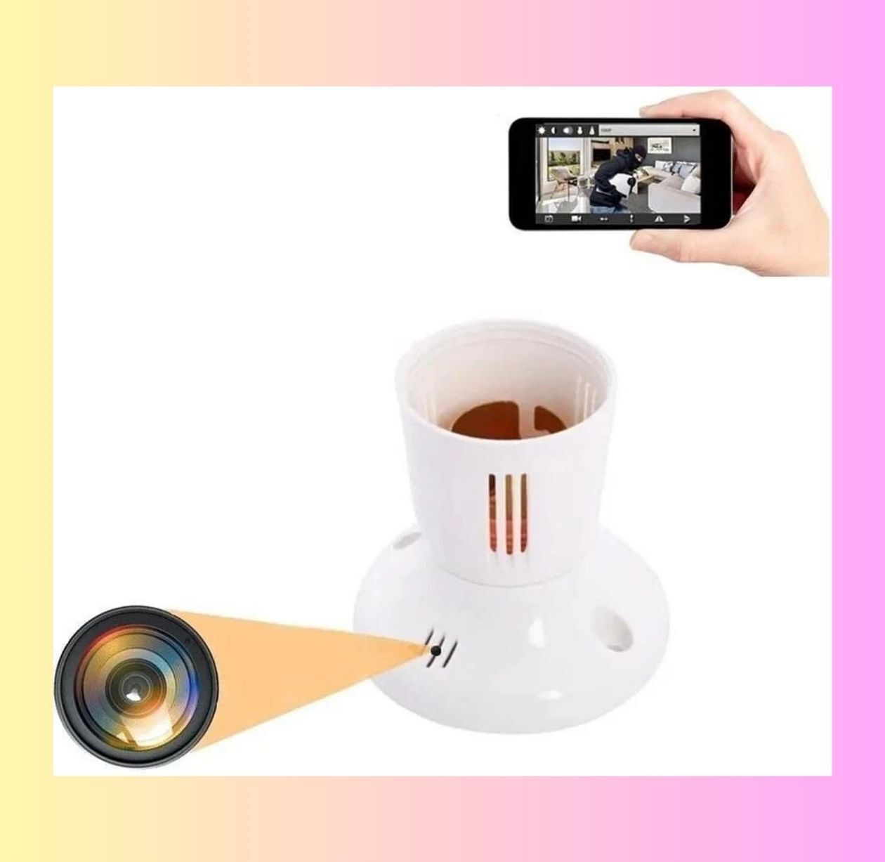 CAMSYNS 4K HD WiFi CCTV Bulb Camera with Two Way Audio for Office Monitoring Security Camera-image-42