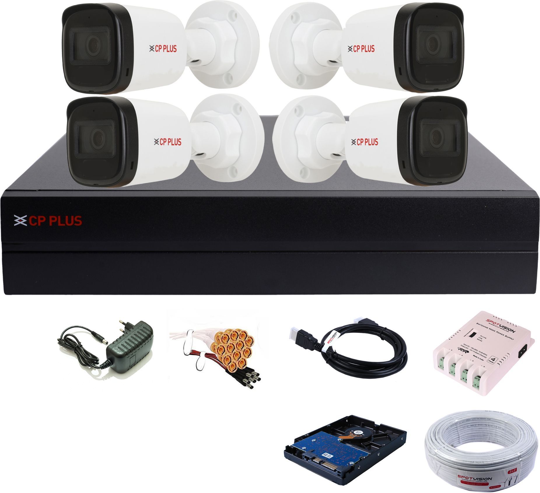 CP PLUS 4 Channel HD DVR 1080p 1Pcs,4Pcs 2.4MP FULL HD Premium Combo Outdoor Security Camera-picture-25