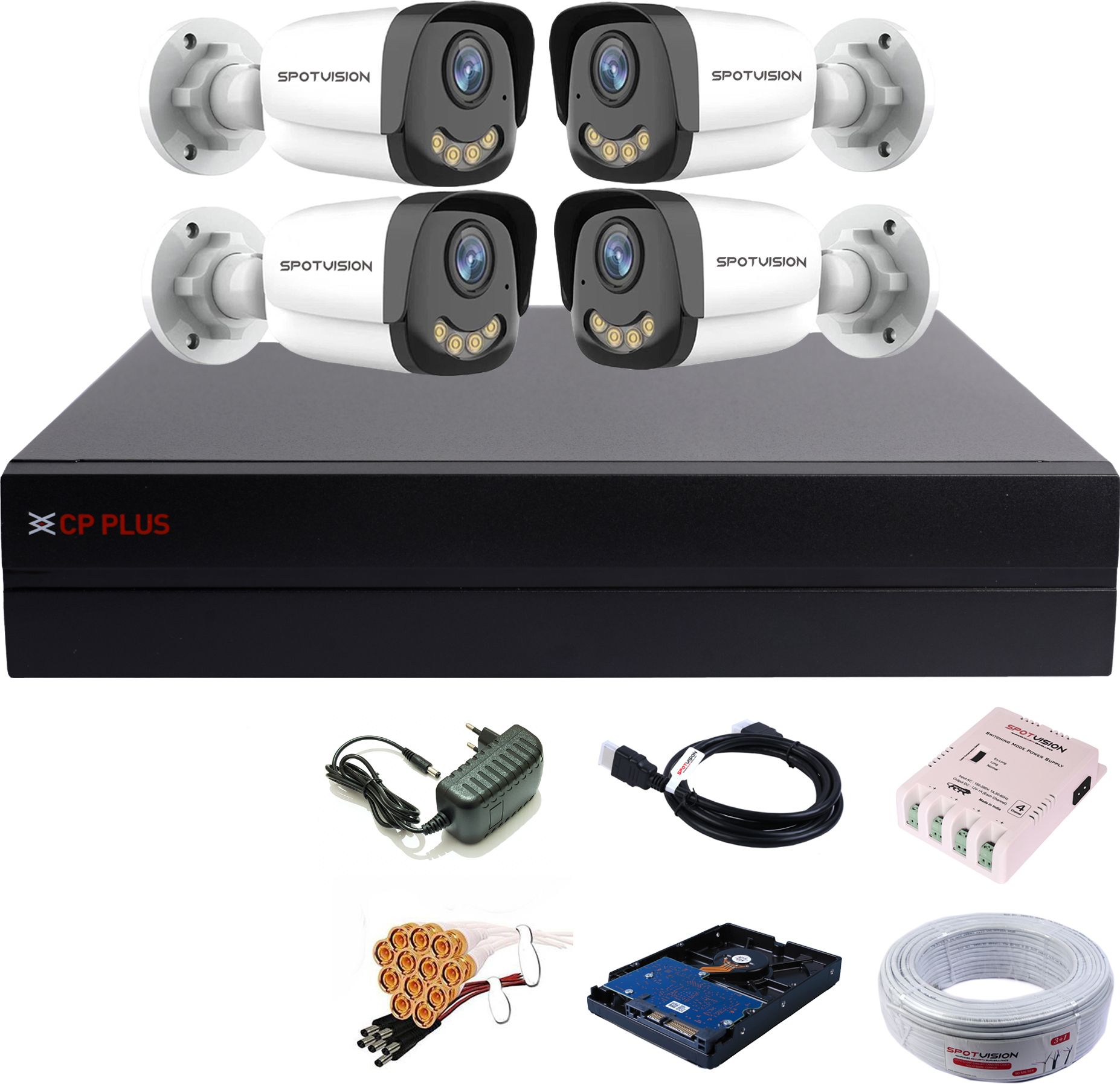 CP PLUS 4 Channel HD DVR 1080P,Colorful View In Nightvision IP67 2.4MP Outdoor Camera,4p Security Camera-picture-19
