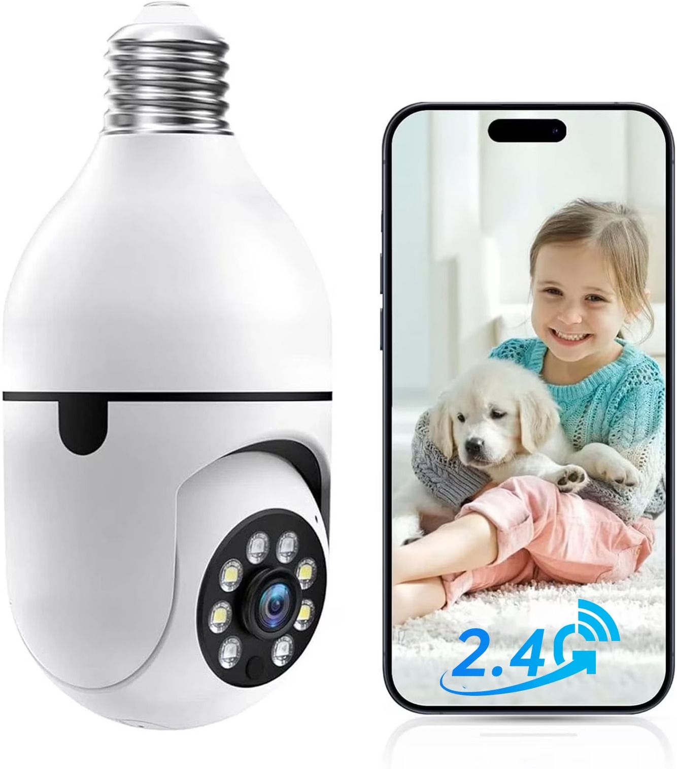 SIOVS CCTV Ptz 360° Bulb Camera Wireless WiFi with Night Vision Two Way Audio HD View Security Camera-image-14