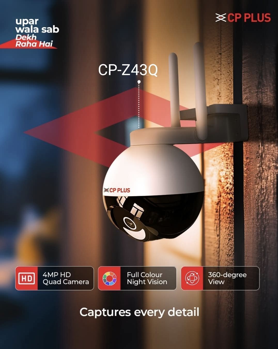 CP PLUS 4MP Wi-Fi PTZ Camera – 360° Coverage, Full-Color Night Vision & AI Security Camera-picture-46