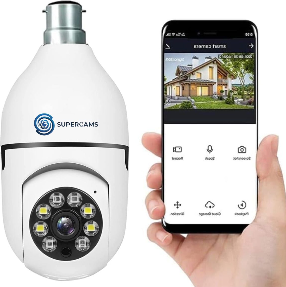 Supercams 3MP FHD WiFi Indoor Indian Bulb CCTV Camera | 360 Security Camera-picture-45