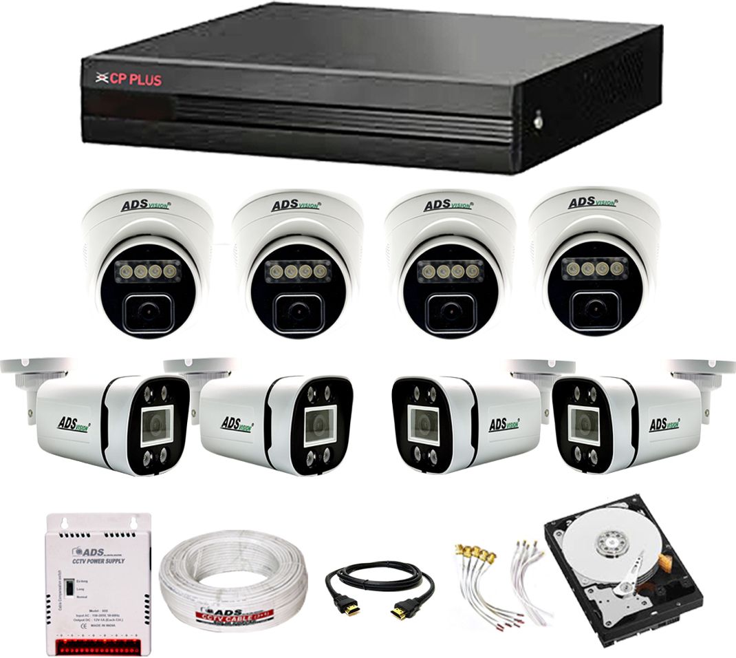 CP PLUS HYBRID DVR 8CH 4BULLET 4DOME 3MP CAMERA COLORVIEW NIGHT VISION WITH AUDIO 1TB Security Camera-picture-34