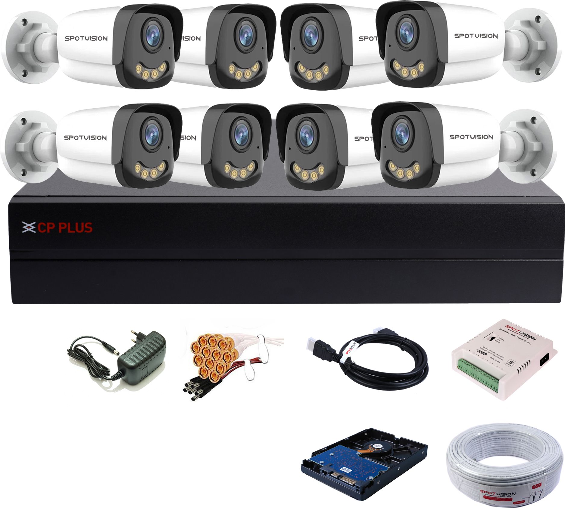 CP PLUS 8 Channel HD DVR,Spotvision 2.4MP full color night vision with Audio Outdoor Security Camera-picture-25