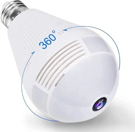 GUPTAVISION 1080p HD Bulb Camera | 360° Fish Eye Wireless IP Security | Security Camera