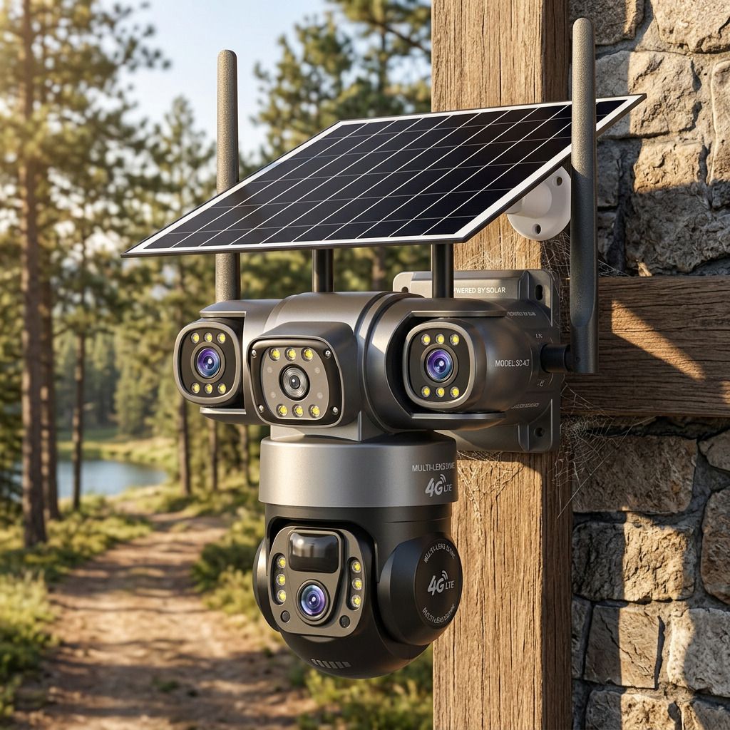 Divine creation 4G Solar Triple Lens 5MP Outdoor CCTV Camera | 3-Screen View C25 Security Camera-picture-26