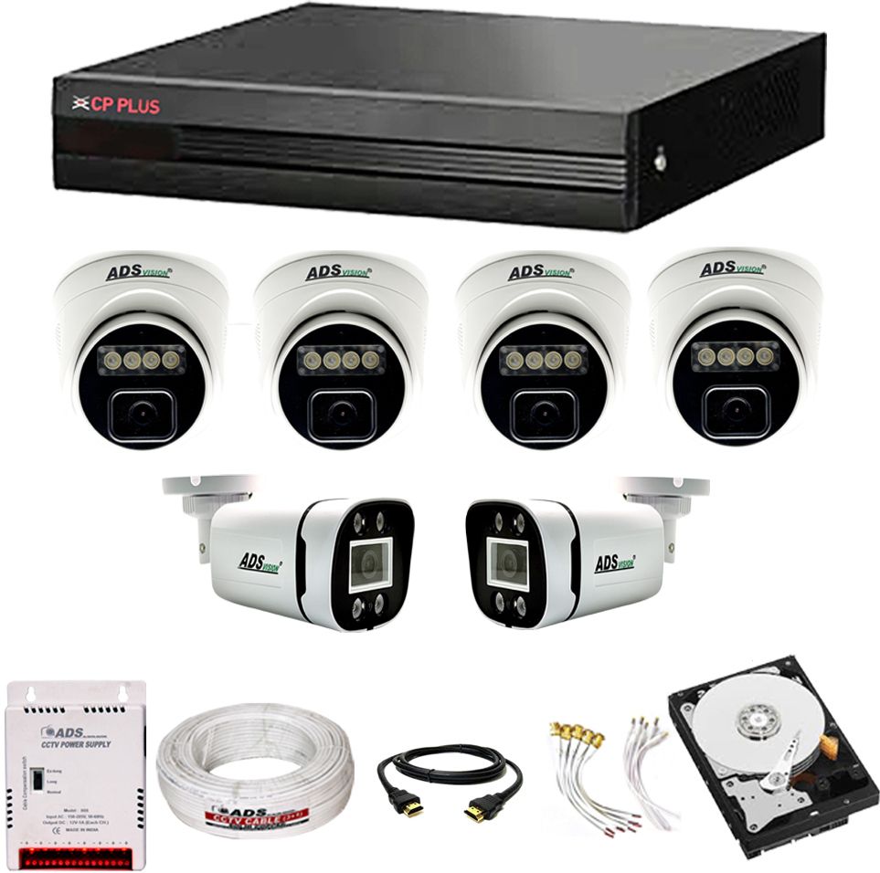 CP PLUS HYBRID DVR 8CH HD 4DOME 2BULLET COLORVU NIGHT VISION AUDIO CAMERA 500GB HDD Security Camera-picture-37