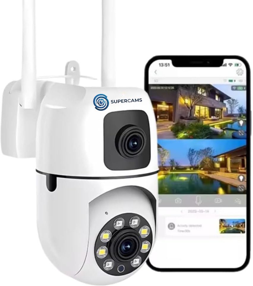 Supercams Dual Lens Mini Fox | (5+5) MP WiFi CCTV Camera with PTZ & Fixed View Security Camera-image-1
