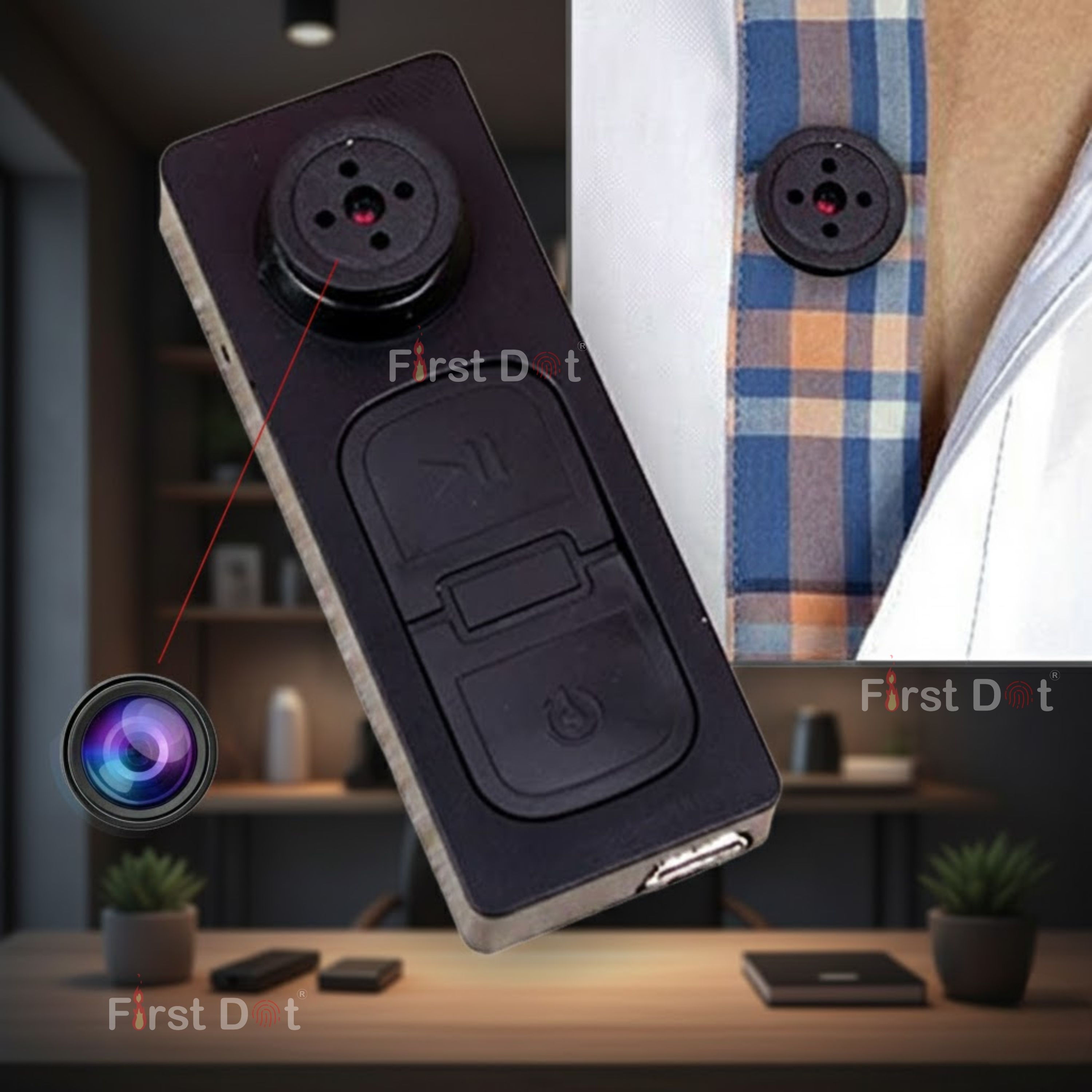 Point Zero Mini Hidden Button Camera HD 720P | SD Card Support | Security Camera-image-17