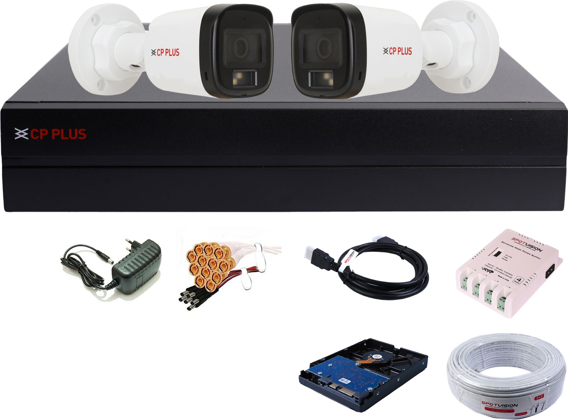 CP PLUS 4 Channel HD DVR 1080P,Color Nightvision With Audio IP67 2.4MP Outdoor Camera,07 Security Camera-image-42