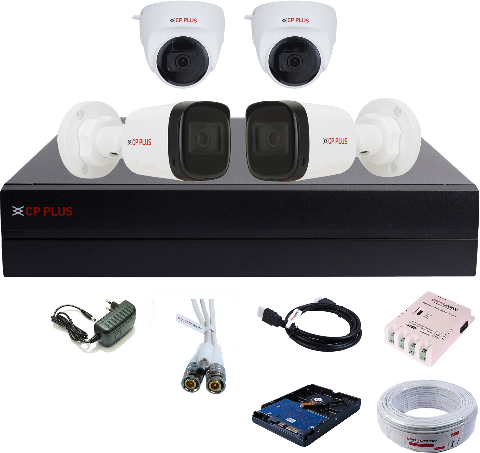 CP PLUS 4 Channal HD 1 DVR ,Outdoor & Indoor Camera 2.4 MP 4Pcs, Security Camera-picture-43