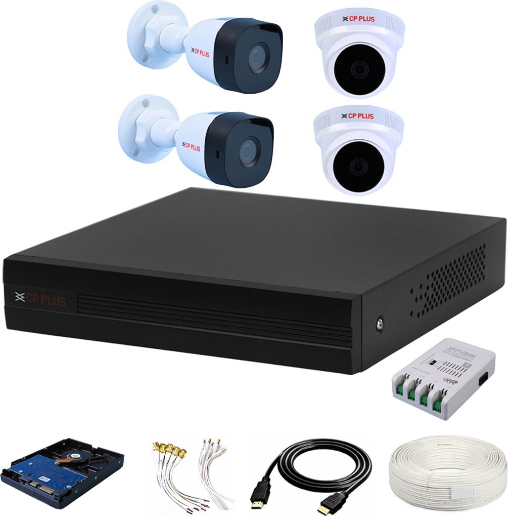 CP PLUS 4 Channal HD DVR 1080p 1Pcs,Outdoor Camera 2.4 MP 2Pcs,Indoor 2.4 MP 2Pcs, Security Camera-picture-28