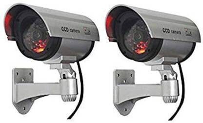 WOLBLIX Realistic Look Dummy Security CCTV Bullet Camera with LED Light Indication(Pack Of 2 ) Security Camera Security Camera