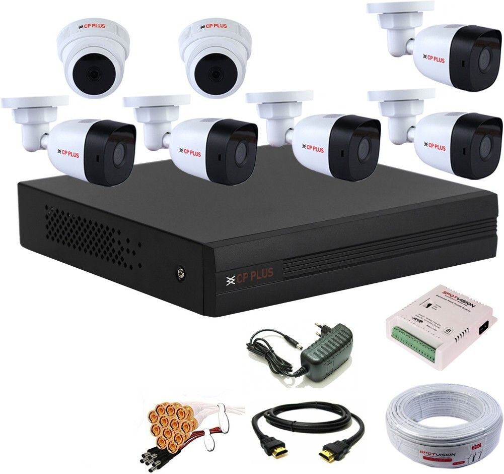 CP PLUS 8 Channal HD DVR 1080p 1Pcs,Bullet HD Camera Plug-n-Play Crystal IR LEDs for clearer Night Vision 2.4 MP 5Pcs,Dome HD Camera Plug-n-Play Crystal IR LEDs for clearer Night Vision 2.4 MP 2Pcs,combo set Security Camera-image-42