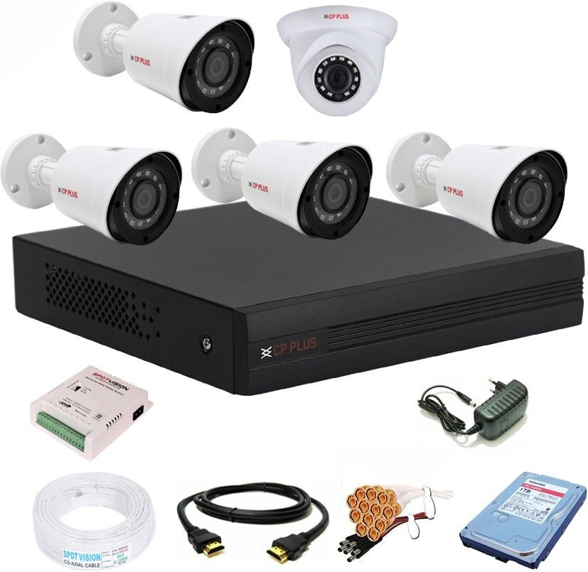 CP PLUS 8 Channal 5 MP H.265+ HD DVR 1Pcs,Outdoor Camera 5 MP HD 4Pcs,Indoor Camera 5 MP HD 1Pcs,1 TB Surveillance Hard Disk,Full combo set Security Camera-picture-12