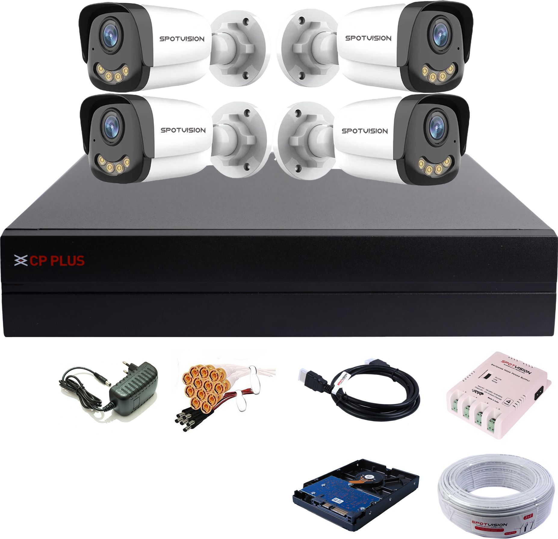 CP PLUS 4 Channel HD DVR 1080p,Spotvision 2.4MP Audio Color Day & Nightvision Outdoor Security Camera-picture-12