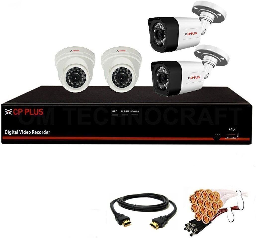 CP PLUS 4 Channal HD DVR 1080p 1Pcs,Outdoor Camera Weather Proof & Night Vision 1.3MP 2Pcs,Indoor Camera Night vision 1.3MP 2Pcs, Security Camera-picture-10
